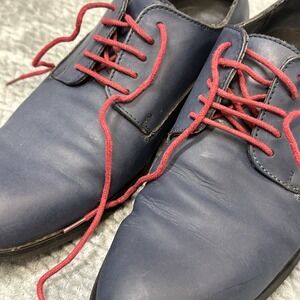Penguin Bryan by Munsingwear Shoes Men's‎ 8 Blue Leather Oxford Red Laces Dress